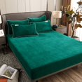 1pc Velvet Fabric Fitted Sheet Soft touch Elastic Bedspread Mattress