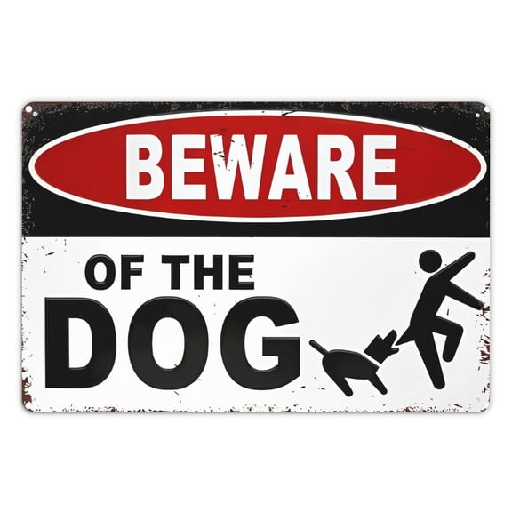 1pc Vintage Beware of Dog Sign 8x12 Inch - Rustic Wall Decor for Home Security, Durable Weather-Resistant Pet Owner Warning Sign for Indoor/Outdoor Use, No Electricity Needed