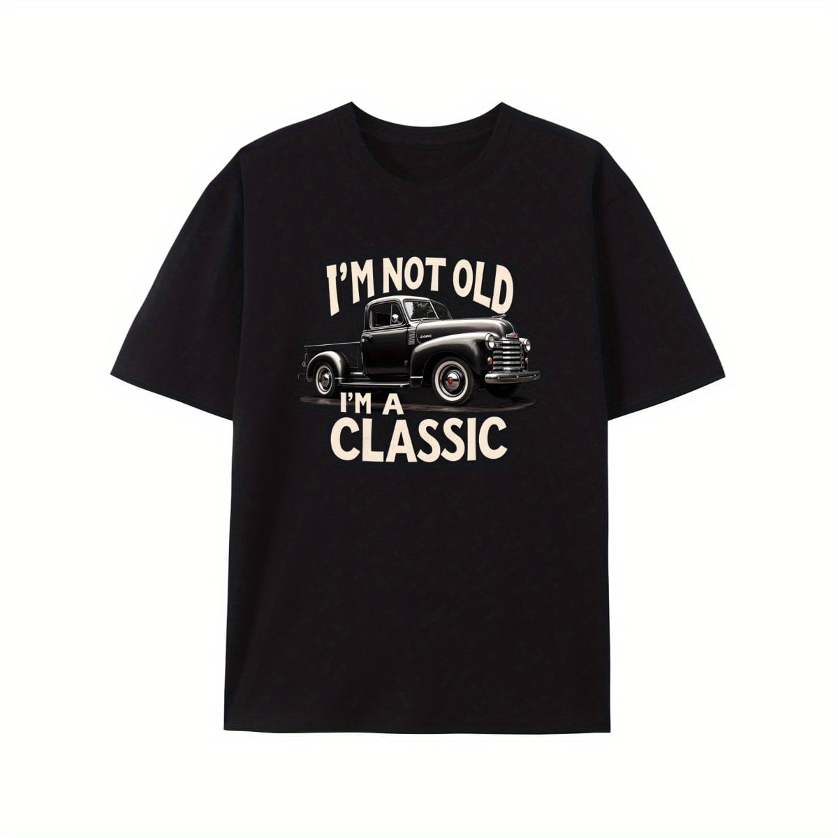 1pc Vintage Car Enthusiast's T-shirt, Men's Classic Pattern, 100%