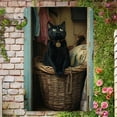 thumbnail image 1 of 1pc Vintage Cat In Laundry Room Metal Tin Sign - Rustic Iron Wall Art With Black Cat & Wicker Basket Design, Indoor/Outdoor Retro Decor For Home, Cafe, Garage, Office - Easy To Hang, Fade-Resistant, 1 of 11