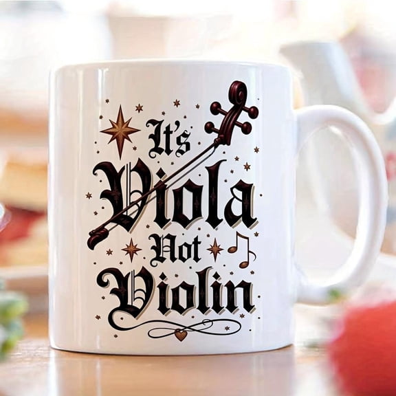 1pc Vintage Ceramic Coffee Mug with It S Viola Not Violin Music Design 11oz Viola Lettering Treble Clef Violin Bow Print Dishwasher Musicians Music Lo