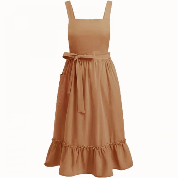 1pc Vintage European Apron Artistic Florist Design Ruffled Hem Kitchen Baking Apron Solid Color with Nordic Style for Wedding