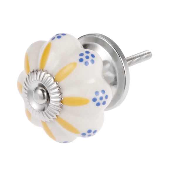 1pc Vintage Flower Ceramic Knob Dresser Door Knobs Zinc Alloy Base Kitchen Furniture Handle Cabinet Drawer Pulls Home Decor
