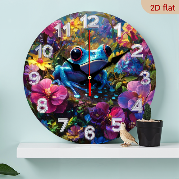 1pc Vintage Frog Design Wooden Wall Clock - Silent, No-Ticking, Farmhouse Style Decor for Kitchen, Bedroom, Office - Perfect Christmas Gift, 10inch