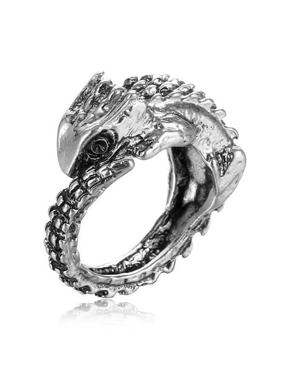 1pc Vintage Lizard Ring Ring Gothic Lizard Open Ring Fashion Jewelry For Men