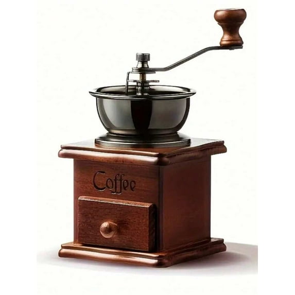 1pc Vintage Manual Coffee Grinder With Ceramic Core - Wooden Hand-Cranked Espresso Maker For Freshly Ground Beans, Ideal For Home Barista Experience, Coffee Grinder|Vintage Coffee Grinder