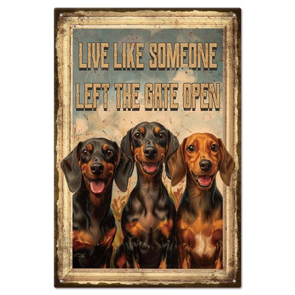 1pc Vintage Metal Tin Sign Iron Wall Decor for Bars Restaurants Cafe Pubs Rectangle Dog 300x200x2.2mmDIY