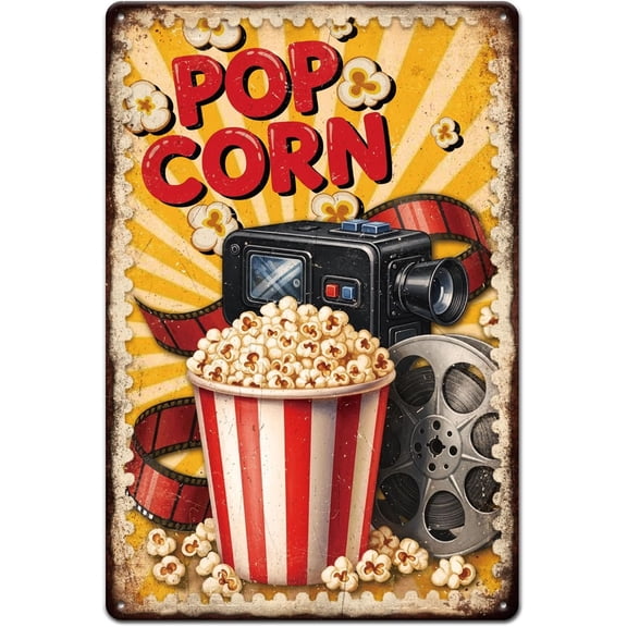 1pc Vintage Metal Tin Sign Iron Wall Decor for Bars Restaurants Cafe Pubs Rectangle Popcorn 300x200x2.2mm craft
