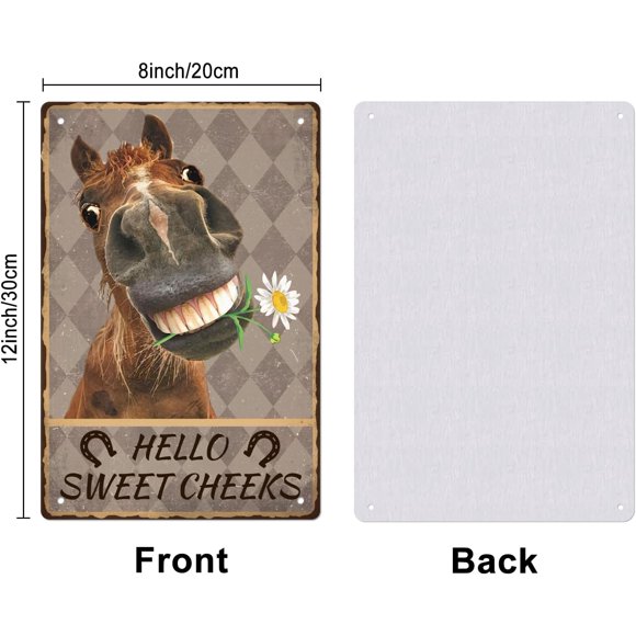 1pc Vintage Metal Tin Sign Iron Wall Decor for Bars Restaurants Cafes Pubs Rectangle Horse Pattern 300x200x2.2mm