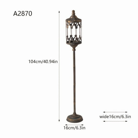 1pc Vintage Pillar Candle Holders Moroccan Wrought Iron Hurricane Candle Holder Ornate Centerpiece for Mantlepiece Decorations, Candlestick Holders for Table Living Room Balcony Garden