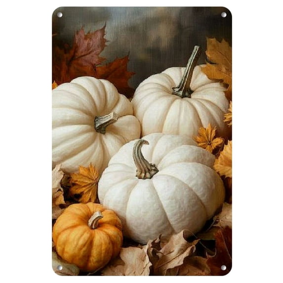 1pc Vintage Pumpkin Design Metal Wall Art - 8x12 Inch Iron Tin Sign for Home, Bar, Kitchen, Cafe, Garage, Garden Decor - Reusable Iron Wall Hanging