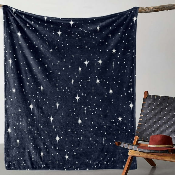 1pc Vintage Starry Sky Flannel Throw Blanket - Soft, Cozy, and Warm Digital Print Polyester Blanket for Sofa, Bed, Car, Office, Camping, and Travel