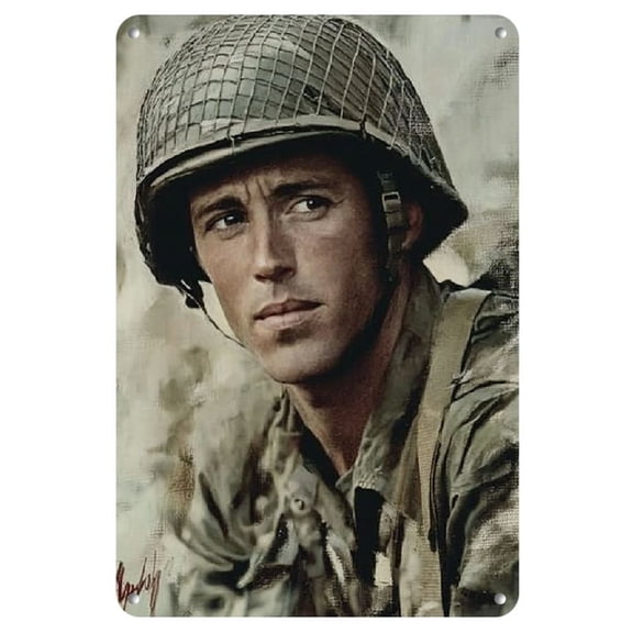 1pc Vintage War Soldier Tin Sign, 8x12inch, Iron Metal Art, Military Themed Wall Decor, Home &amp; Bar Decoration, Retro Military Poster, Collectible Artwork