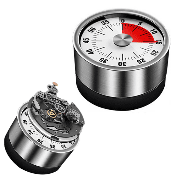 1pc Visual Kitchen Timer for Cooking and Kids with Loud Alarm, Learn Timers for Desk, No Batteries Required, Mechanical Desk Timer, Magnetic Egg Timer for Study, Chef Clock, Countdown