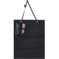thumbnail image 1 of 1pc Wall Hanging Sunglasses Bag Black Wall Mounted Dust Proof Sunglasses Storage Bag Protable Foldable Jewelry Organizer with 15 Slots for Makeup Room Bussiness Travel Carrying 5.7x3in, 1 of 9