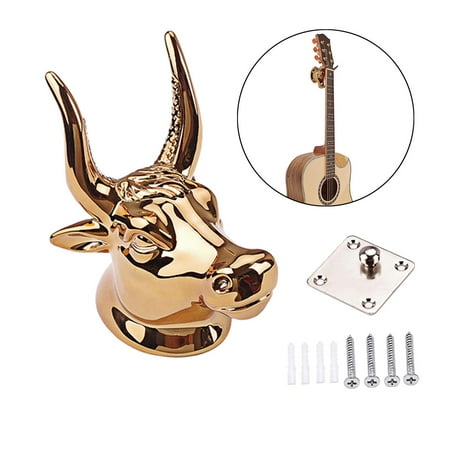 1pc Wall Mount Guitar Hanger Guitar Bull Head Acoustic Classic Bass Guitar Holder Fiddle Stand Banjo Mandolin Support Storage Display