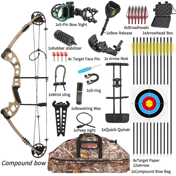 1pc Warship Pro Compound Bow And Arrow Set, Lightweight And High-strength Metal Alloy Material, Sturdy And Durable, Easy To Carry. More Suitable For Entry-level Shooting Personnel. Suitable