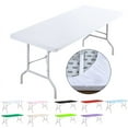 thumbnail image 1 of 1pc Washable Rectangular Tablecloth for Outdoor Parties and Camping - Foldable, Elastic, and Fitted - 4ft/6ft Size - Durable Polyester Fabric for Home Decor, 1 of 4