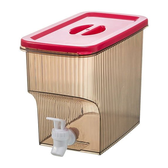 1pc Water Dispenser with Spigot, Leak-proof Plastic Drink Dispenser with Lid, Fridge Iced Juice Dispensers for Party, Bar, Kitchen, Beverage Liquid Drink Container(5.11*7.08*6.69 inch)