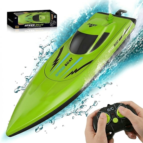 RC Speedboat, Funtogether Toys, MS300 with Dual Motors, 2.4GHz Waterproof Racer for Pools & Lakes, Gift for Kids