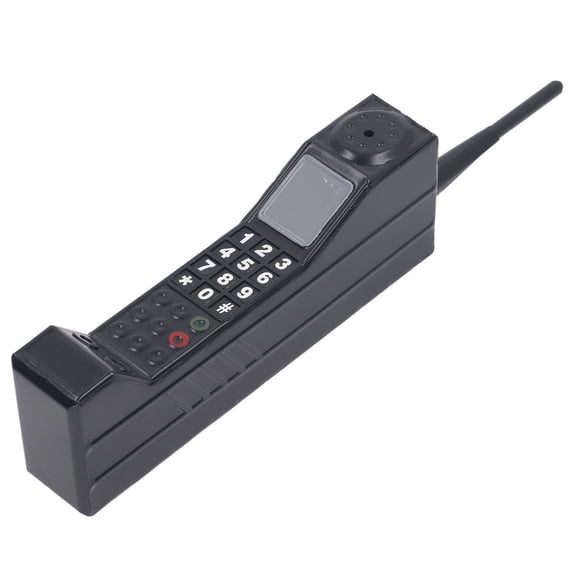 Rupoun Vintage Brick Cell Phone Prop Old Fashioned Simulation Photographic Props Stylized Decorative Figurine Black 12.4 Inches For Home Office Retro Aesthetic Collection