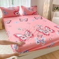 1pc Waterproof Bed Sheets Butterfly Printed Fitted Bed Sheet for Double