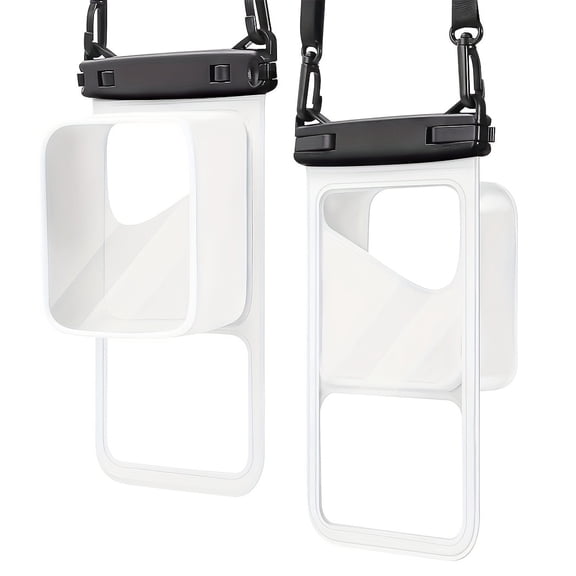 1pc Waterproof Phone Bag with Storage Compartment and Adjustable Lanyard, Large Capacity Dry Pouch for iPhone 16 15 14 13 12 Pro Max, Crystal Clear, Touch-Sensitive, Shockproof, Sandproof, for Swimmin