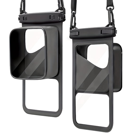 1pc Waterproof Phone Bag with Storage Compartment and Adjustable Lanyard, Large Capacity Dry Pouch for iPhone 16 15 14 13 12 Pro Max, Crystal Clear, Touch-Sensitive, Shockproof, Sandproof, for Swimmin