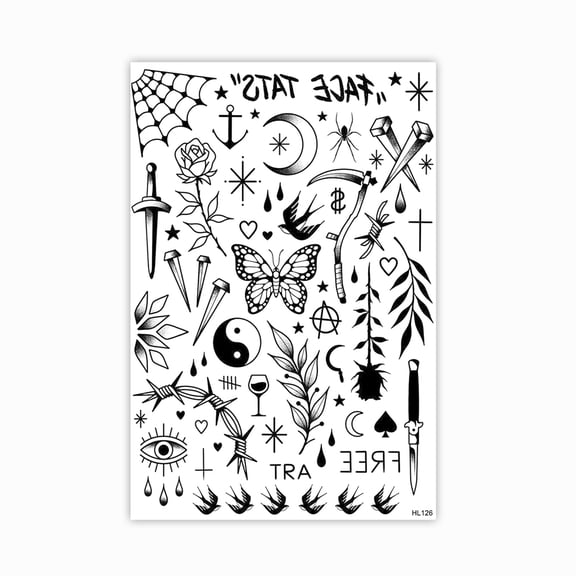 1pc Waterproof Small Pattern Hand Flower Moon Stars Temporary Stickers for Women Men Finger Neck Body Decoration