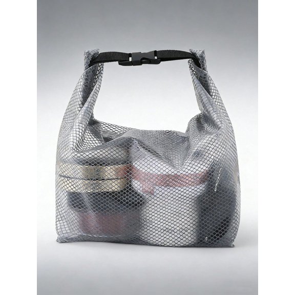 1pc Waterproof Toiletry Bag Large Capacity Transparent Cosmetic Bag Women's Travel Makeup Organizer Portable Wash Bag For Skincare Toiletries Dry Wet Separation Gray M - 1pc Eco-friendly Earth Day