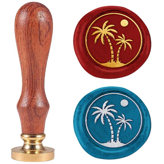 1pc Wax Seal Stamp Set Sealing Wax Stamp Solid Brass Head Wood Handle Retro Brass Stamp Kit Removable for Envelopes Invitations Gift Card Tree 83x22mm
