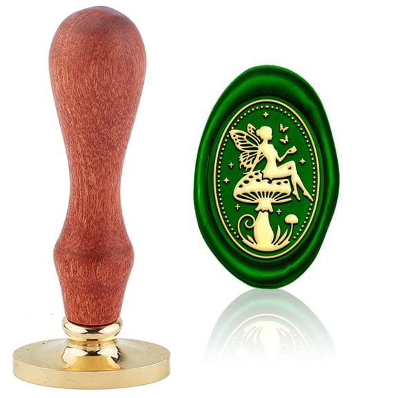 1pc Wax Seal StampSet Sealing Wax Stamp Solid Brass Head Wood Handle Retro Brass Stamp Kit Removable for Envelopes Invitations Gift Card Fairy for DIY