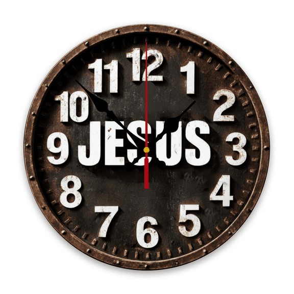 1pc The Way The Truth The Life Silent Wall Clock - Large 10_ Round Christian Religious Decor with Golden Cross, Modern Minimalist - Battery-Powered (AA Not Included) - for Living Room, Bedroom