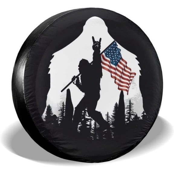 1pc Weatherproof American Flag Spare Tire Cover for Trailers, Rvs, Suvs, Trucks, And Campers