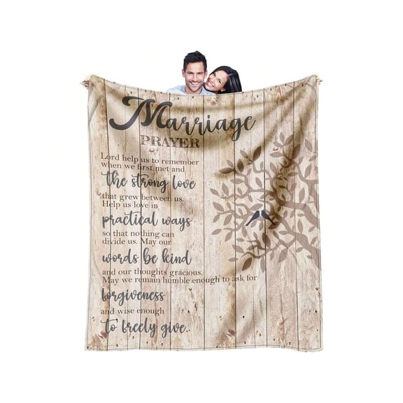 1pc Wedding Gifts For Couple, Valentines Day Bridal Shower Gift For Bride To Be, Best Bride Gifts For Wedding Day, Unique Newlywed Gifts For Couples, Marriage Prayer Throw Blanket