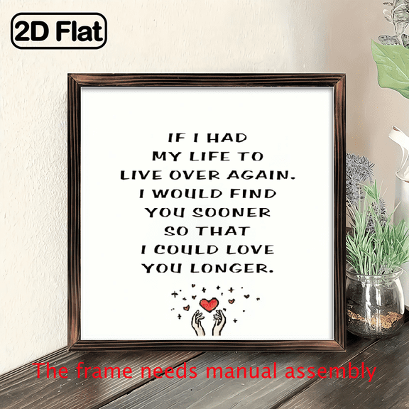 1pc Wedding Sign - Romantic Wedding Table Decor with Heartfelt Message, Wood Tabletop Decoration for Wedding Reception, Bridal Shower, Anniversary - Couples Gift Idea, Reception Decorations, 8*8in