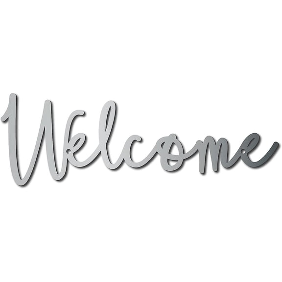 1pc Welcome Metal Sign Wall Art Decor Rustic Letter Signs Black Hanging Word Sign Decoration