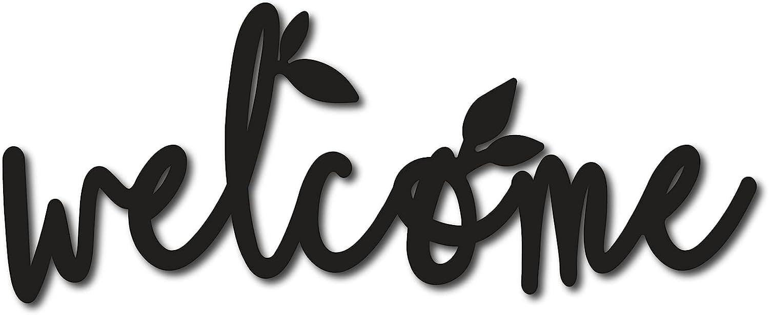 1pc Welcome Wood Word Cutout Laser Cut Unfinished Sign Letters ...
