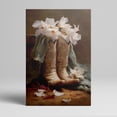 thumbnail image 1 of 1pc Western - style Cowboy Boots Filled with White Flowers Framed Decor room hanging Wall Picture Decor for Home Gifts, living room, bathroom, bedroom, kitchen wall art decor canvas wall art, 1 of 8