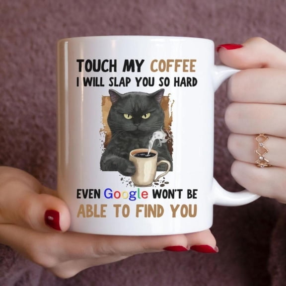 1pc WhimsyCat Insulated Ceramic Mug Reusable Humorous Coffee Cup Lovers Washable Multipurpose Novelty Drinkware with Playful Warning Message
