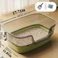 thumbnail image 1 of 1pc WhiskerWonders Extra Large Rectangular Cat Litter Box with Transparent Cover, Durable ABS Plastic, Removable Design, Includes Litter Scoop & Deodorant - Ideal for All Cat Sizes, Daily Use, 1 of 6