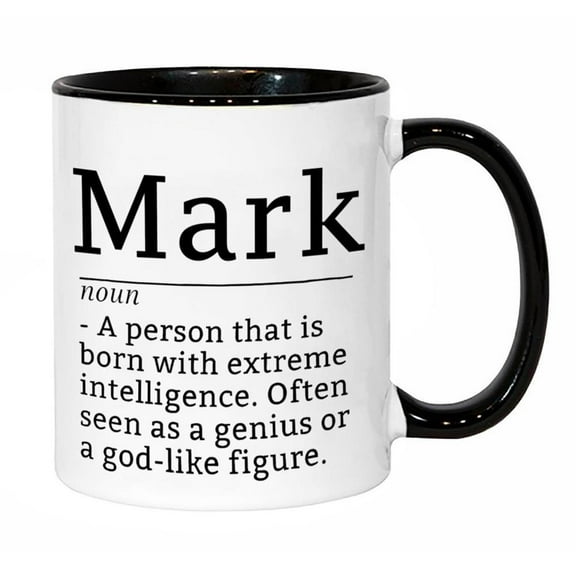 1pc White Black Mark verb Themed Mug 11oz 325ml Ceramic Coffee Cup with Genius IQ Joke Design Microwave Mark Word Definition Dictionary Style Print Ha