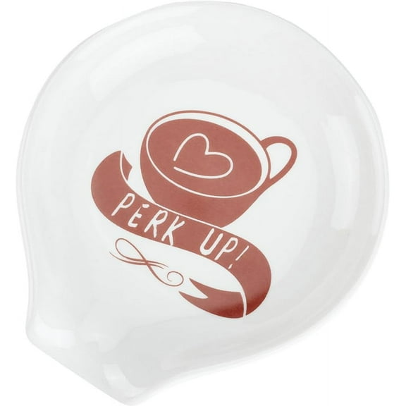 1pc White Ceramic Spoon Rests Perk Up Coffee Tea Fork Rest Holder Heat-Resistant Kitchenware Cooking Gadget Utensil Rest for Kitchen Countertop Stove Top Coffee Bar Station Housewarming Gift