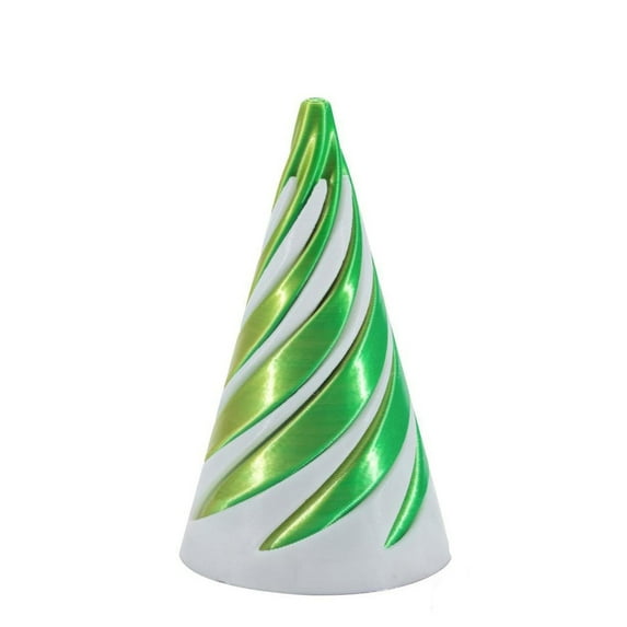 1pc White Green Dual Color Size: 6.4*3.1*3.1CM 3D Printed Decompression Spiral Cone Fingertip Two-Color Swirl