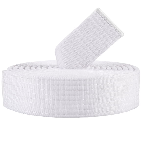 1pc White Karate Jiu Jitsu Belt Polyester Martial Arts Belt Judo Jiu-Jitsu TKD Aikido Uniform Ranking Belt Long Soft Universal Fit Belts Taekwondo for Men Women Sports Training Equipment 9.2ft
