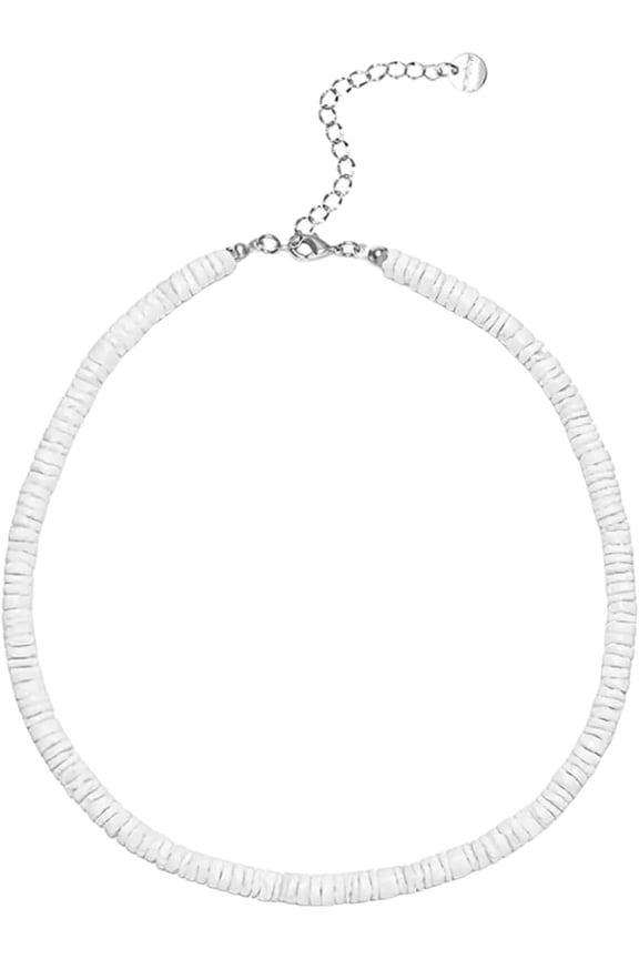 1pc White Puka Shell Necklace, Adjustable Beach Necklaces Handmade Pearl Beach Choker Summer Clavicle Surfer for Women Men[o615]