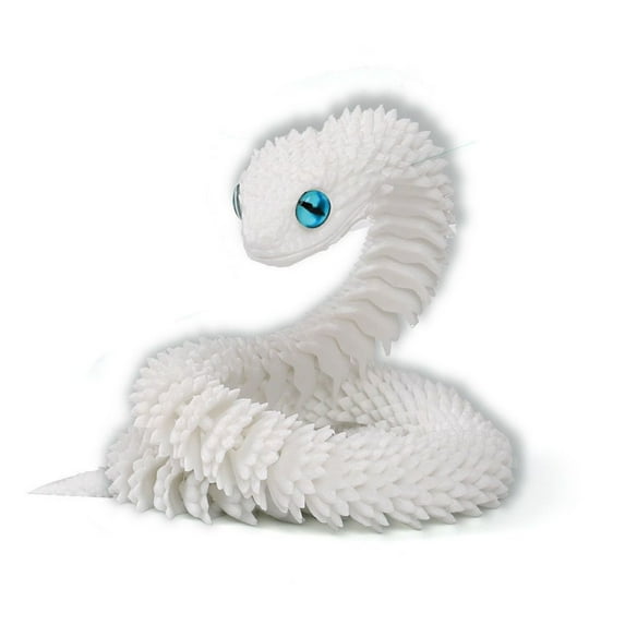 1pc White Size: 30 Cm 3D Printed Year Of The Snake Figurine Snake Egg ...