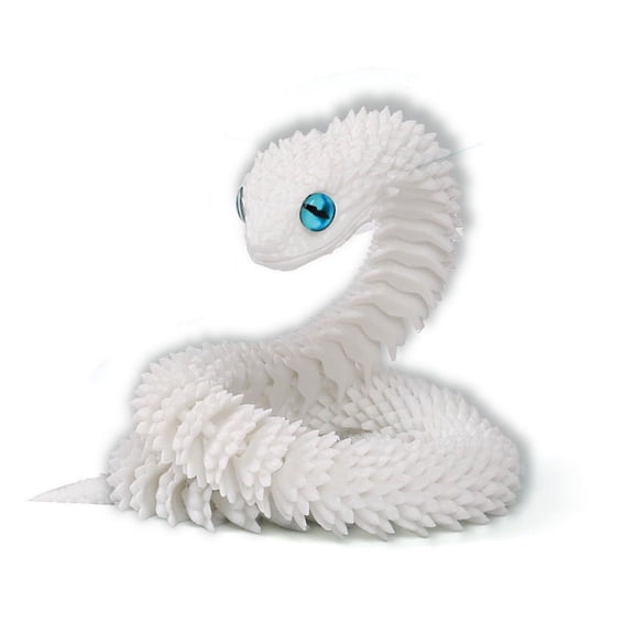 1pc White Size: 30 Cm 3D Printed Year Of The Snake Figurine Snake Egg Set With Joints, Animal Model, Simulated Small Snake