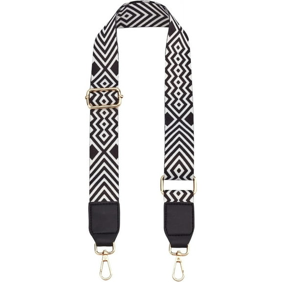 1pc Wide Shoulder Strap Replacement Purse Strap Adjustable Crossbody Strap 80-130 cm Guitar Straps Multicolor Handbag Strap Nylon Woven Camera Strap with Alloy Clasps Black 1