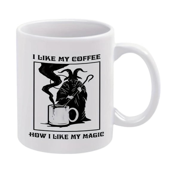 1pc Wizard Coffee Mug 11oz Ceramic Cup with Magical Wizard Design Fantasy Art Birthday Halloween Christmas Gifts Coffee Tea Lovers Durable Ceramic Cup Hot Cold Beverages Home Office or Magical Decor